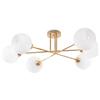Asturia Gold Ceiling Lamp 6-Flat White Lampshade E27