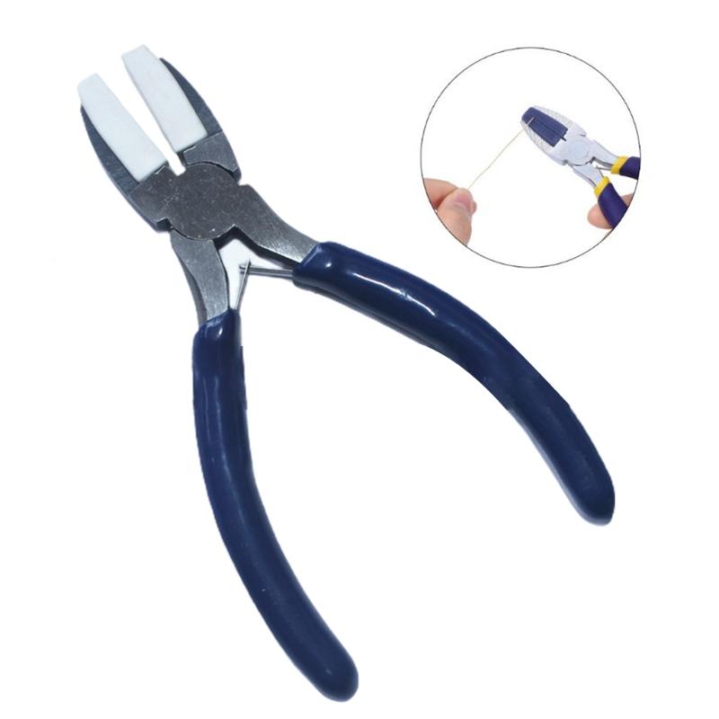Carbon Steel Pliers Plat Nose Pliers DIY Tools for Beading Looping Shaping Nylon Nose Pliers Double Nylon Jaw Pliers