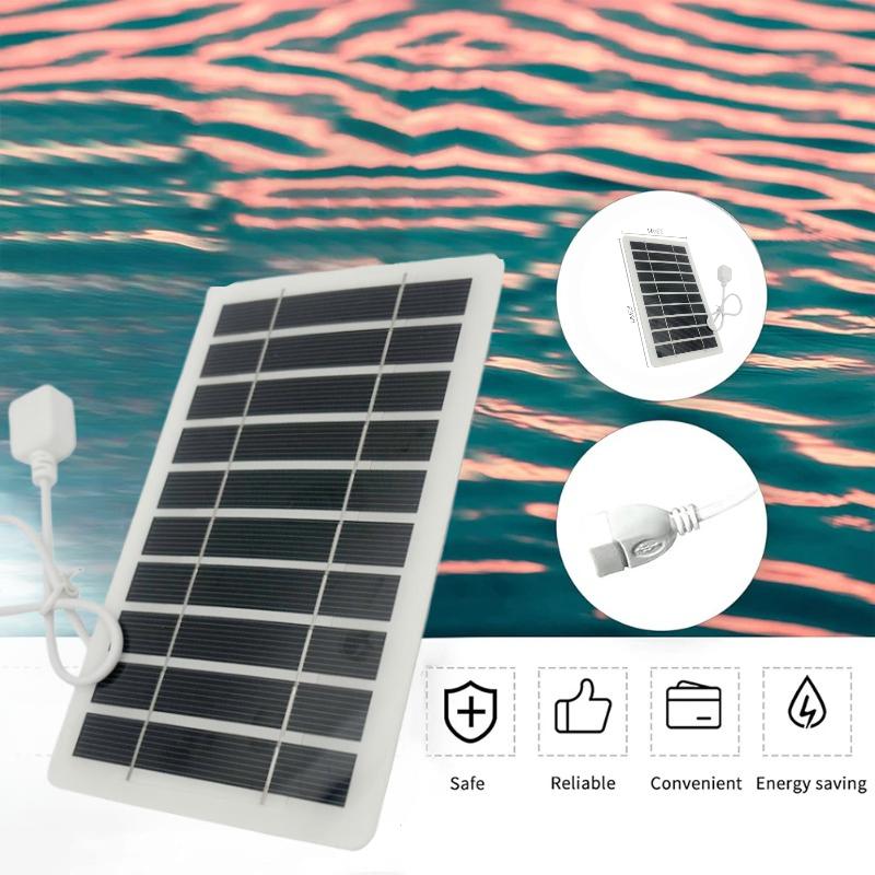 5V Solarpanel 2W USB-Ladegerät Tragbares flexibles Kit Leichtgewicht Mini-System für Handys Auto Camping Wandern Power Banks IP65