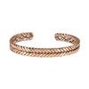 Women's Tricolor Magnetic Energy Bracelet: Wheat/Silver/Copper Adjustable Pure Copper Design