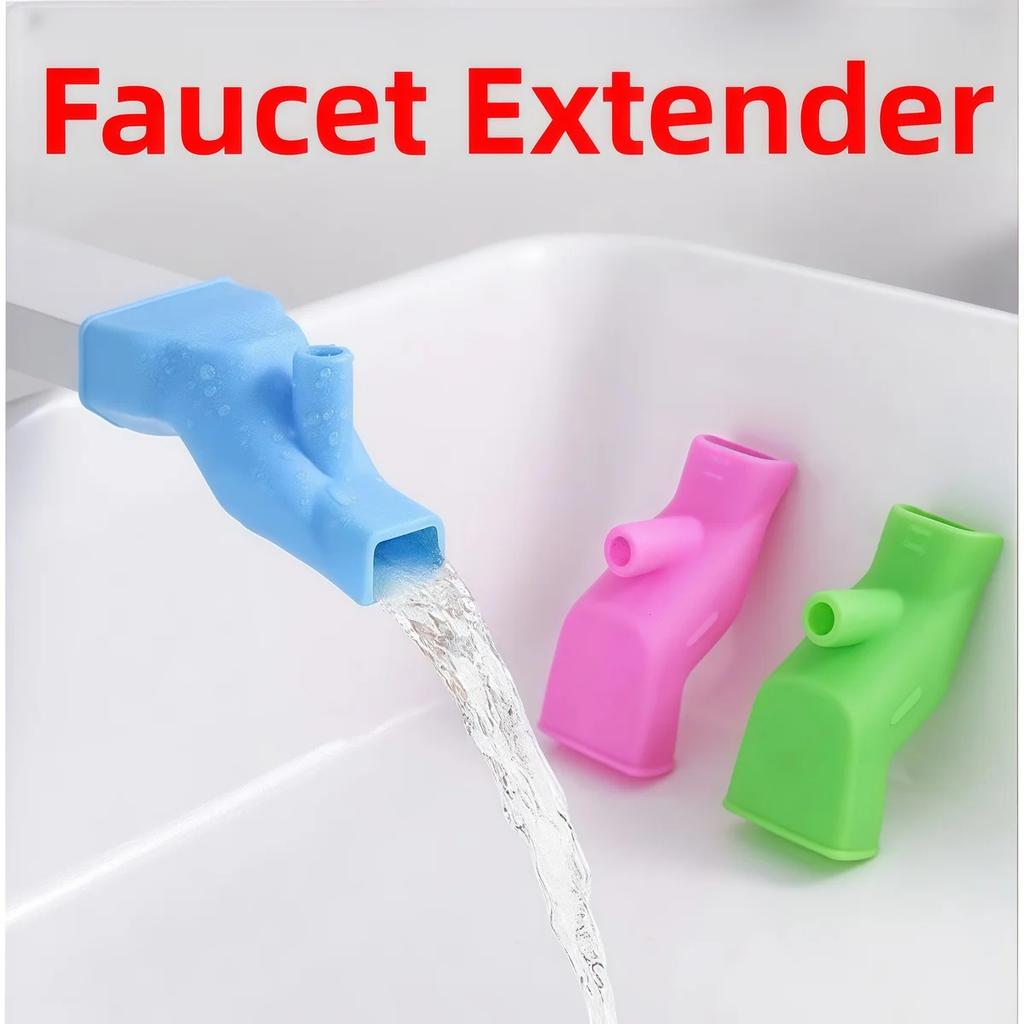 1pcs Highly Elastic Silicone Faucet Extender Bathroom Sink Fixture Children's Hand Washing Accessories Water Tap Nozzle Kitchen
