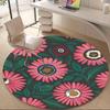1 Stück runder Teppich mit Blumenmuster für das Büro, Matte geeignet für Büro, unter Bürostühlen, Schlafzimmer, Wohnzimmer, Heimdekoration, Raumdeko