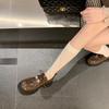Whole Cowhide~ Grape Mother British Style Lace-up Single Shoes Thick Heel Platform Muffin Loafer Small Leather Shoes Breathable