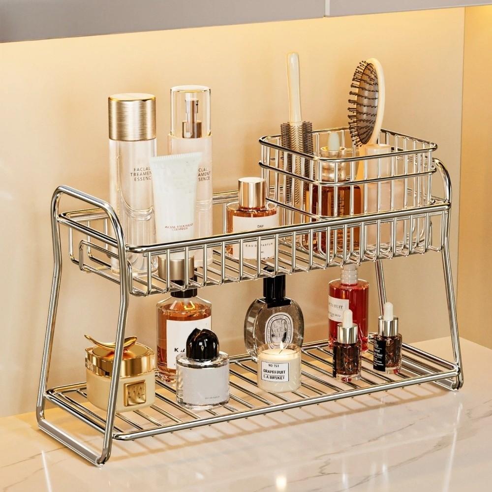 Space Saving Hollow Drain Basket Multi-Functional Versatile Organizer Desktop Organizer Kitchen