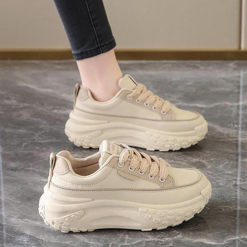 New spring and autumn tire sole sneakers with wide-leg pants heightening shoes lightweight dad shoes