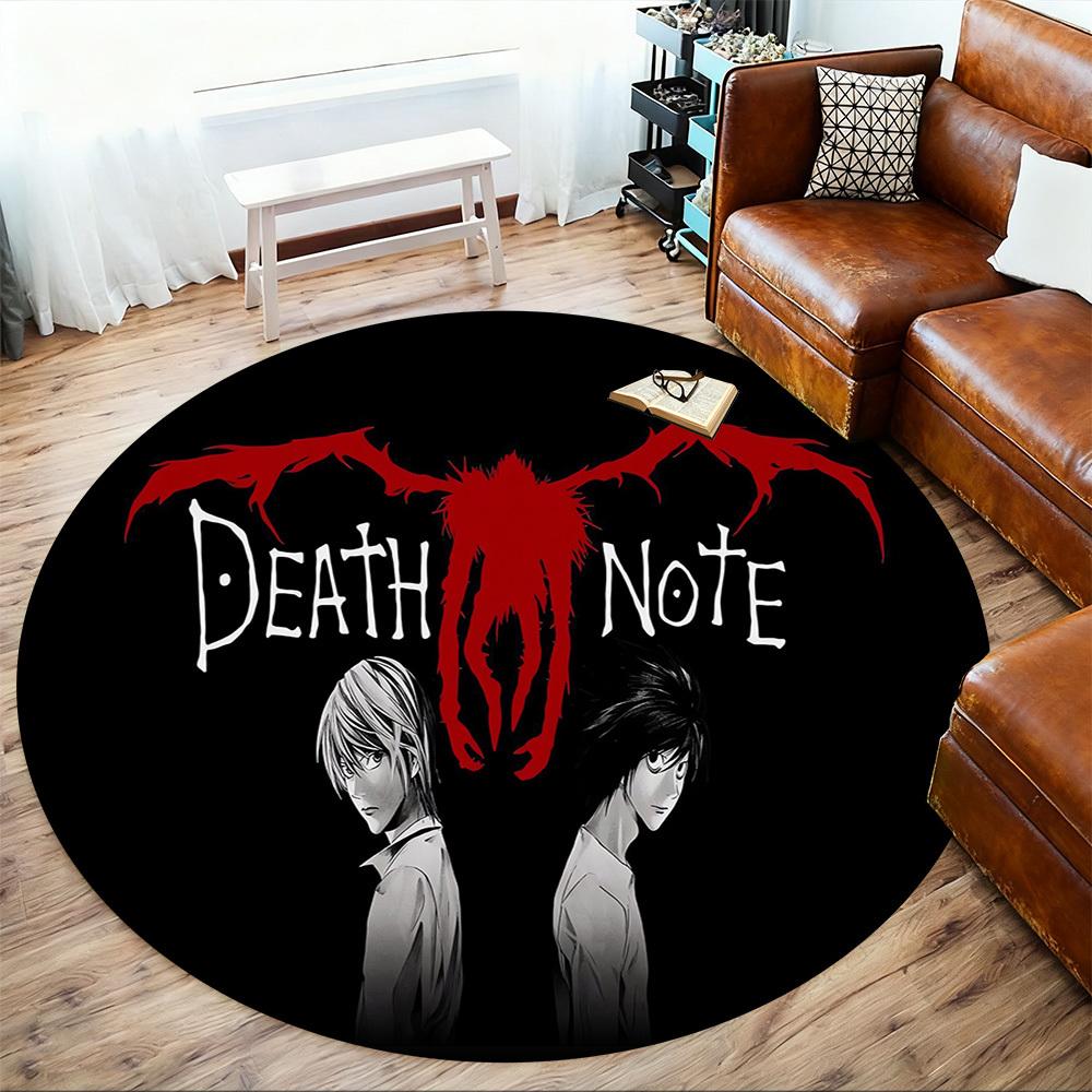 1ks Death Note, Light Yagami Kulatá podložka pod židli Koberec - Protiskluzová podložka na podlahu do kanceláře, ložnice, Ideální domácí dekorace Vánoční dárek p0811470