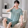 Men's Modal Summer Pajama Set: Short Sleeve & Shorts, Casual Plus Size Homewear