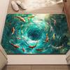 3D Optical Illusion Rug Realistic Pond Fish Door Mat Absorbent Entrance Rug Deep Sea Floor Mat