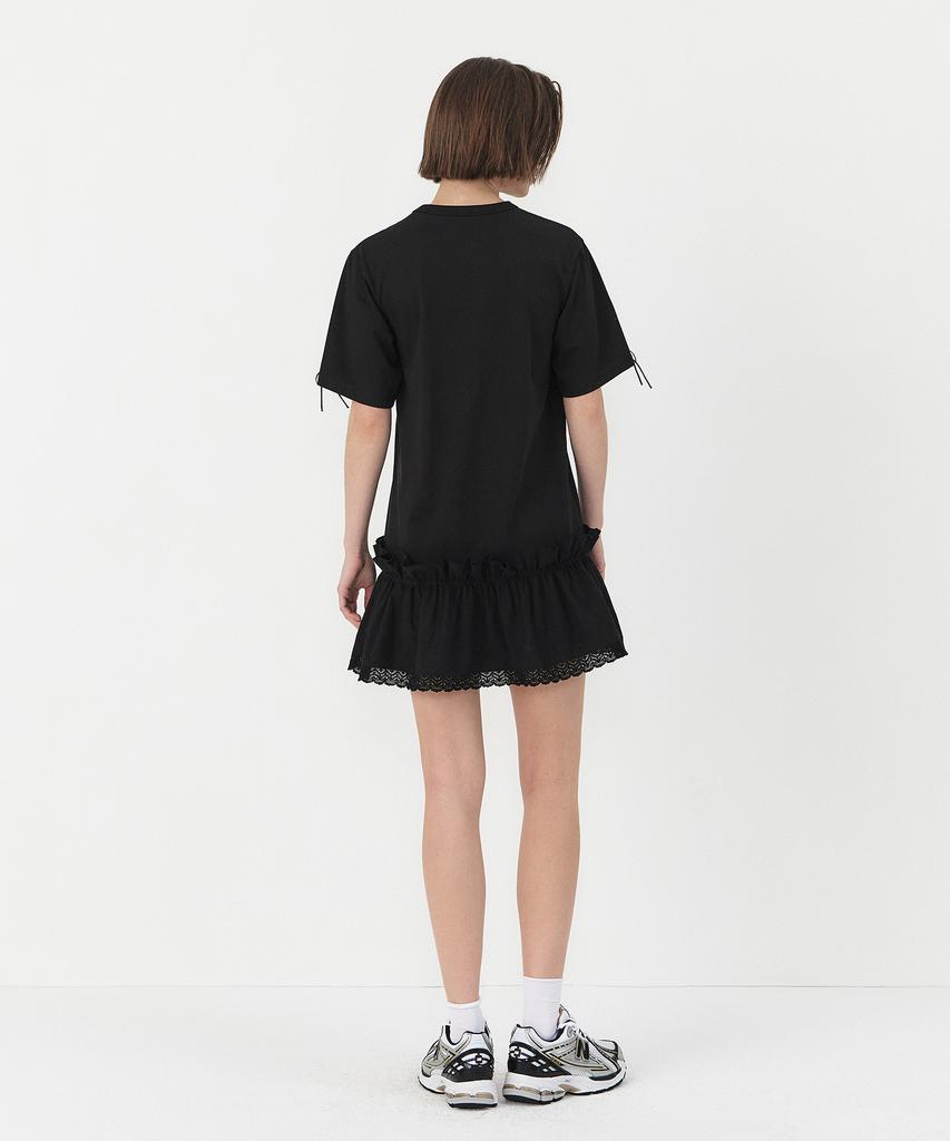 Nomer Frill Detail Tea Dress Black