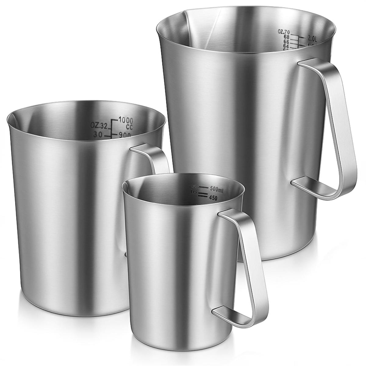 

2025+ 3 Pieces Stainless Steel Measuring Cups Metal Pitcher with Oz and ML Marking Measuring Cup,16 Ounce,32 Ounces ,64 Ounces China Mainland