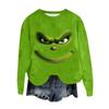 Women's Fashion Round Neck Pullover Top Long Sleeve Tee Christmas Printed Sweatshirt