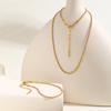 Ladies Stainless Steel Plated 18K Gold Braided Twist Chain Necklace Bracelet Nc-