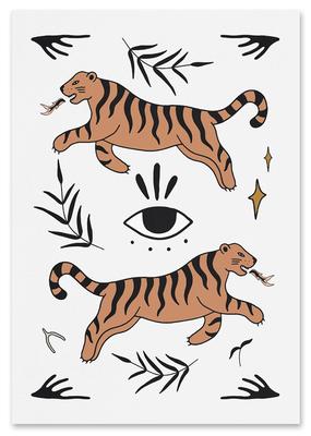 Plakat ilustracja tygrysy