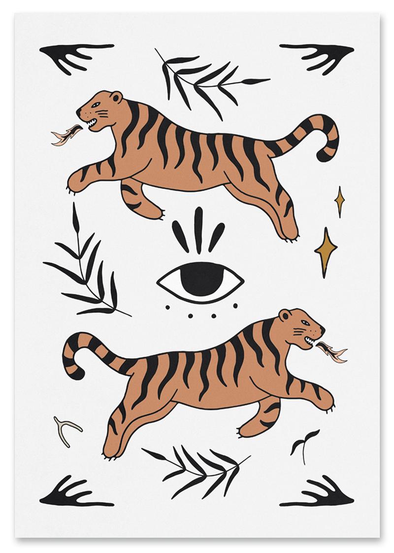 

Plakat ilustracja tygrysy 30x40 cm