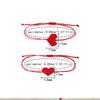 2Pcs Valentine'S Day Heart Shaped Bracelet For Women Men Handwoven Couple Best Friend Red Rope Romantic Love Bracelet Gifts