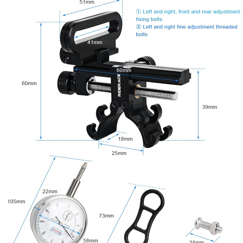 RIDERACE Zentrierständer für Fahrradräder mit Messuhr, Mini-Felgen-Einstellwerkzeug für Rennrad, Mountainbike, MTB, Reparaturwerkzeug