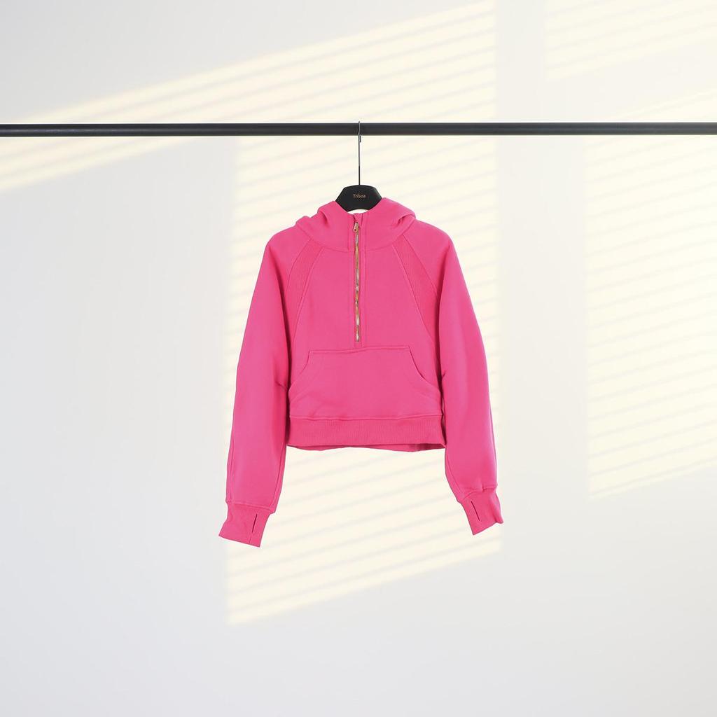 Women's Half-Zip Hooded Fleece Sweatshirt - Autumn/Winter Style (In Stock)