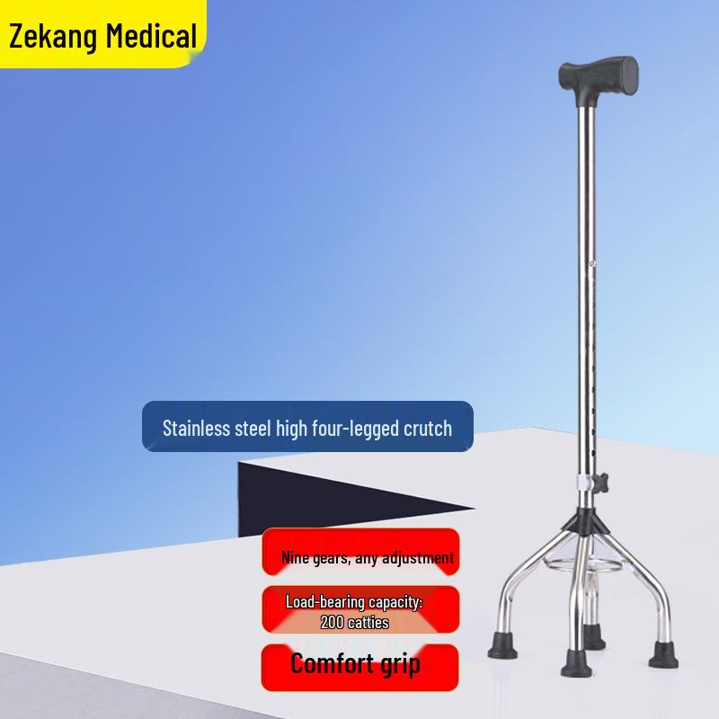 Rutschfester, teleskopierbarer Gehstock aus Edelstahl für Menschen mit Behinderung – leicht und robust