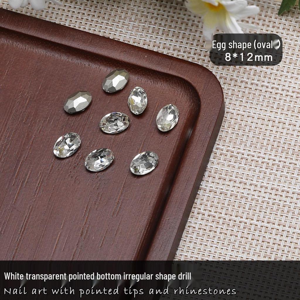 Nail Art Rhinestones: Transparent Pointed Hearts, Axe Heads, Square Rock Candy - Super Shiny Press-on Decorations