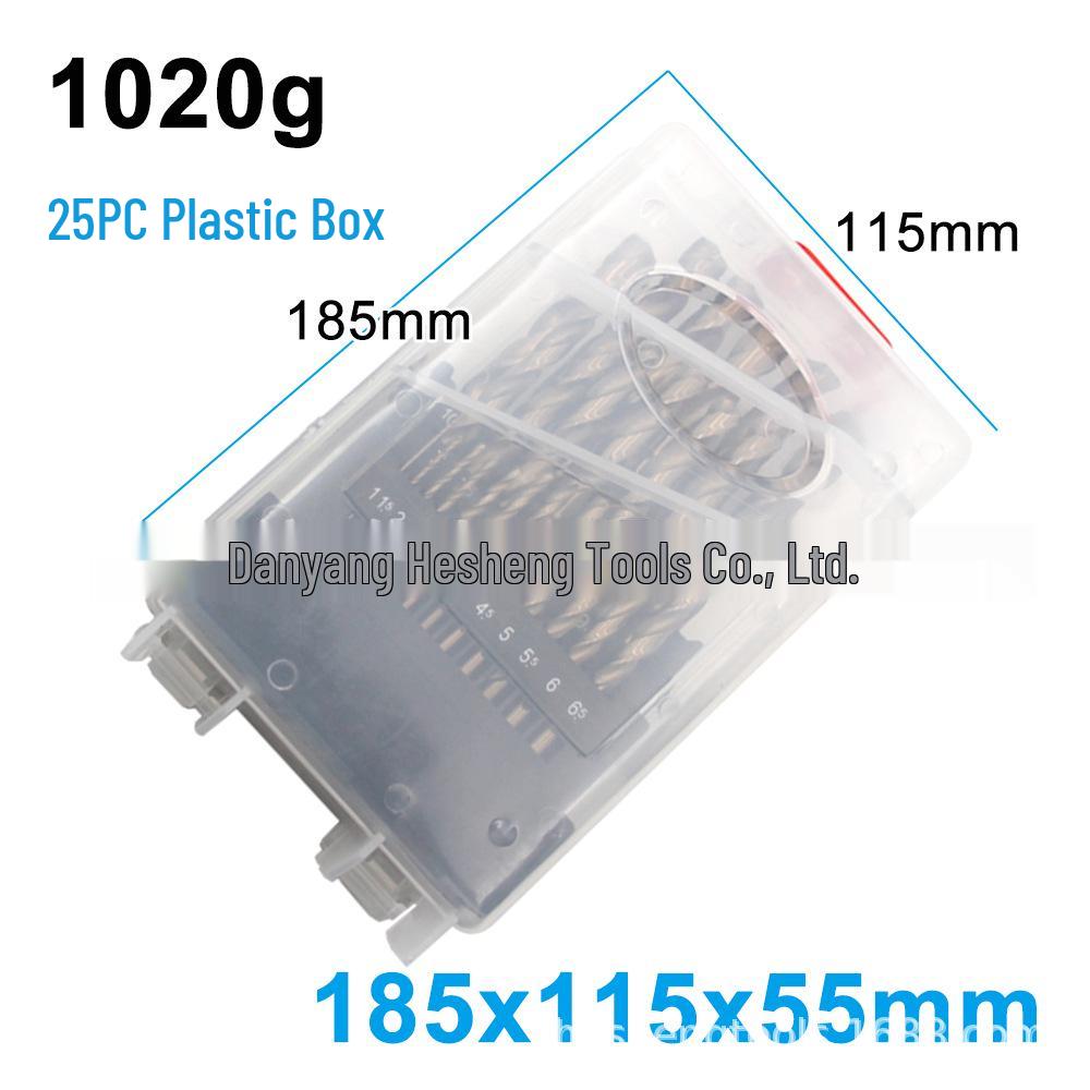 M35 Cobalt High-Speed Steel Yellow Twist Drill Bit Set for Stainless Steel - Fully Ground, Straight Shank.