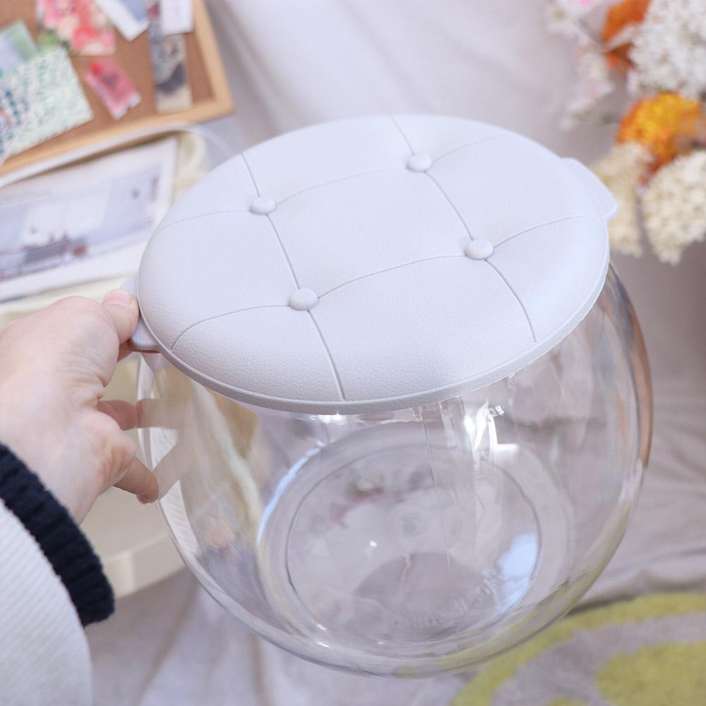 Portable Storage Box Stool Transparent Children Storage Bench Plastic Round Stool Living Room