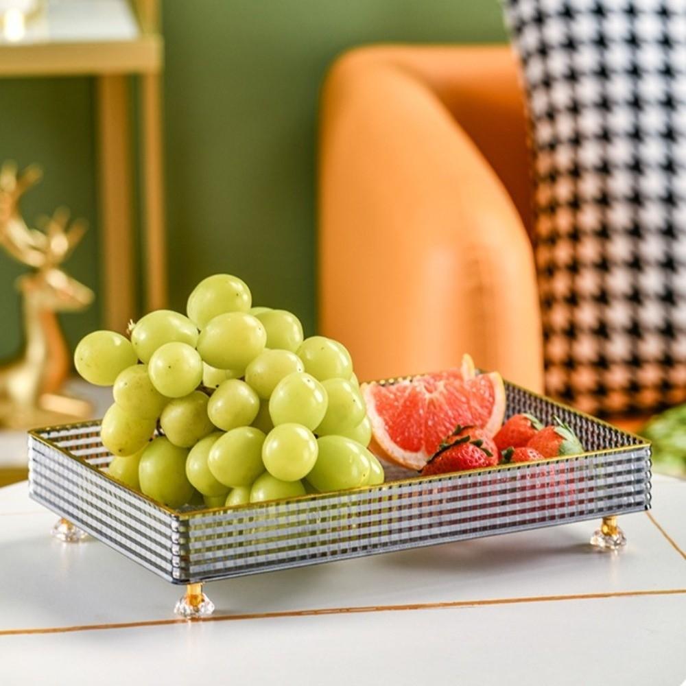 4\6Pcs Elegant Sugar Plate with Lid Light Luxury Divided Refreshment Tray  Refreshment