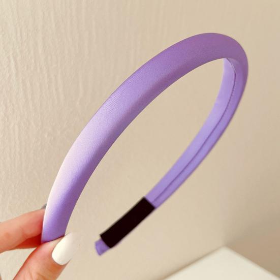 Women Headband Candy Color Sponge Filling Elastic Fit Hair Hoop Daily Commuting School Hair Accessory