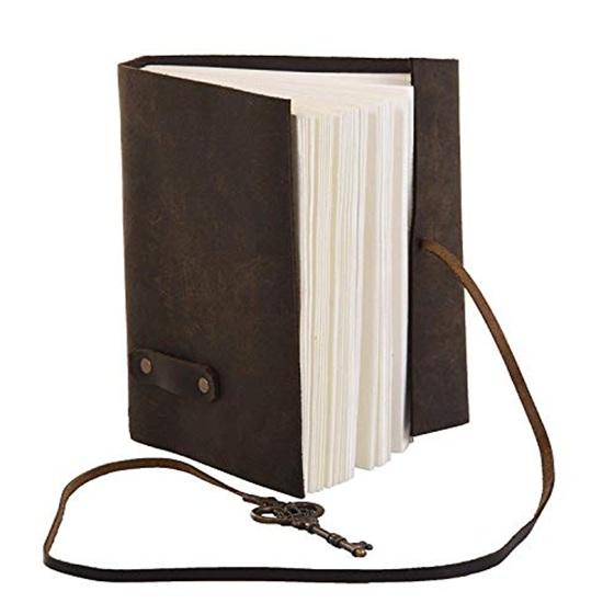 Handmade Leather Journal Diary with Belt Key Lock 200 Pages Daily Planner for Gifting 15.24 x 10.16 cm