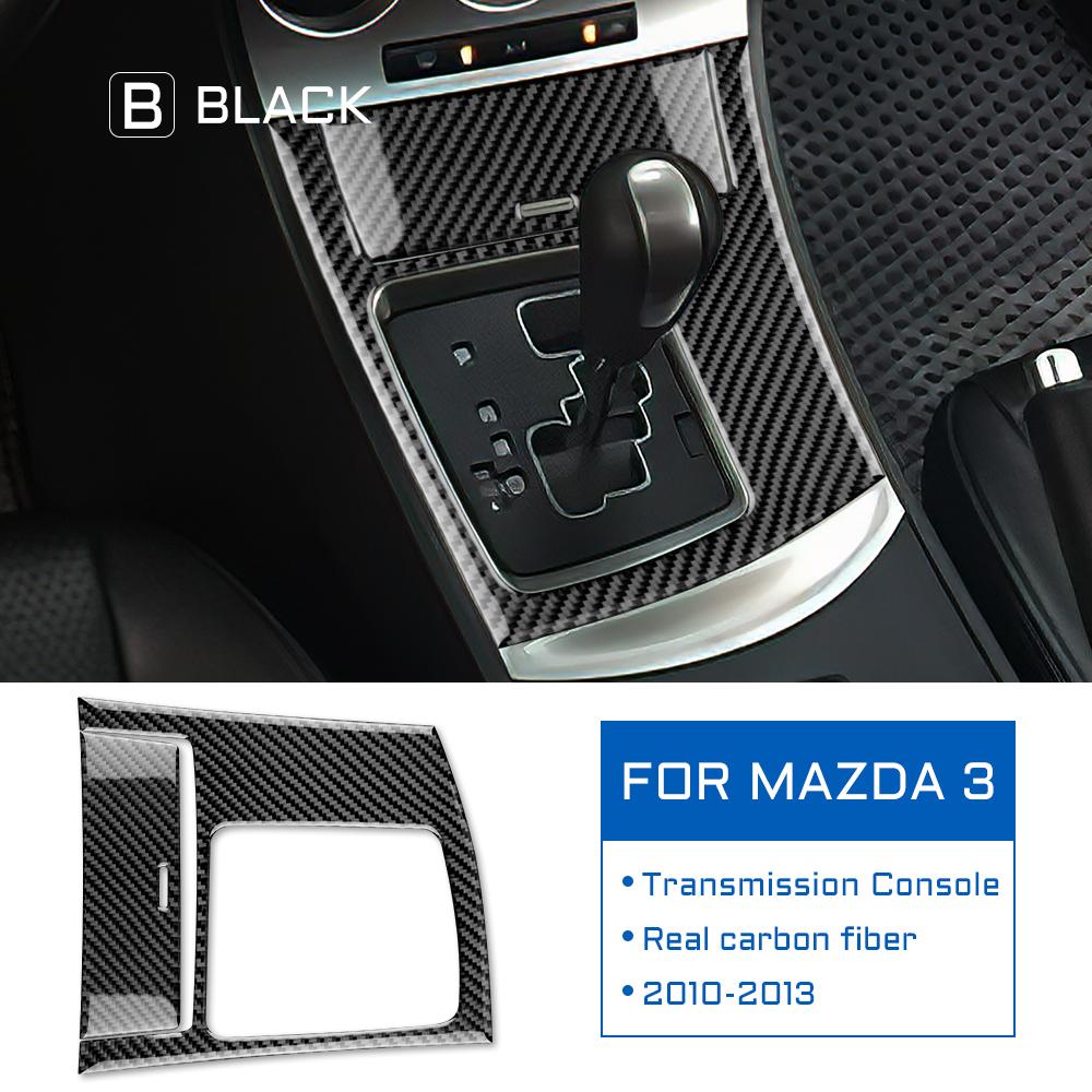 Forged Real Soft Carbon Fiber for Mazda 3 2010 2011 2012 2013 Accessories Car Gear Shift Frame Panel Cover Sticker Interior Trim