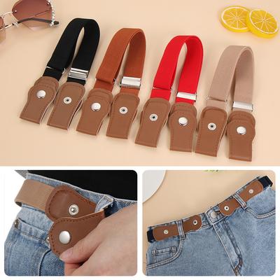 Fashion Boys and Girls Stretch Kids Belts Waist Belt Buckle-Free Belt Stretch Canvas