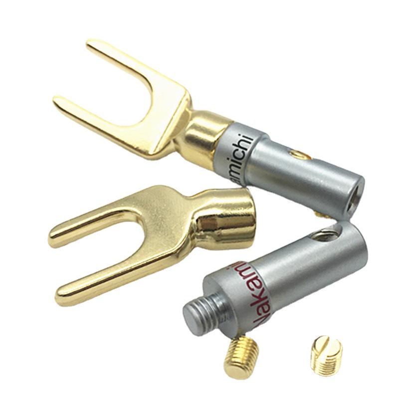 Nakamichi Copper Gold-Plated Audio Connector Set: U-Type, Banana, Video Y-Type, Speaker Plugs
