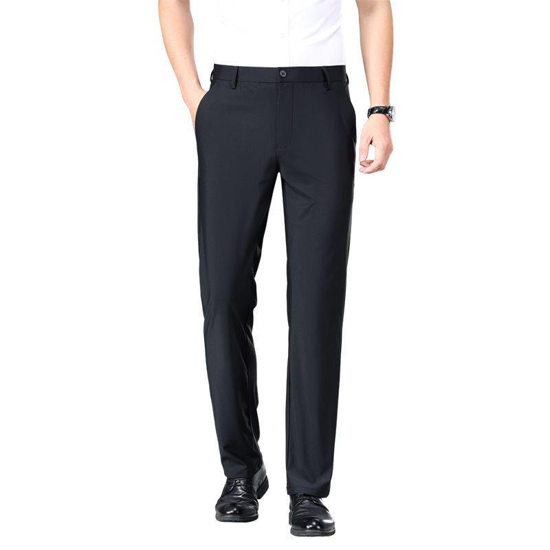 2026 Spring/Summer High-Quality Ice Silk Striped Business Casual Men's Pants Luxury Suit Trousers