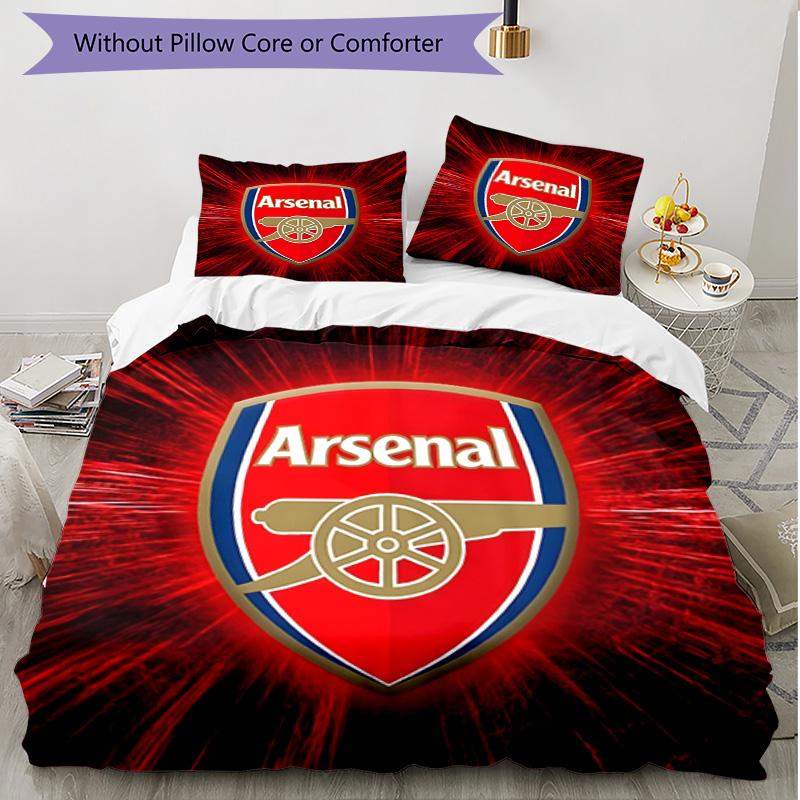 3pcs Duvet Cover Set (1*Duvet Cover + 2*Pillowcase, Without Core), Football team.C Print Soft All‑Season Bedding Set, Home Bedroom Decor Gift