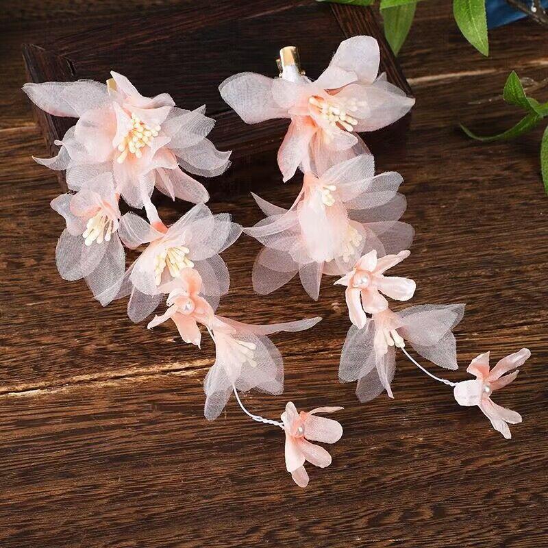 Headdress New Wholesale Girl Antique Fairy Gas Juan Yarn Ironing Flower Edge Clip Festival Performance Accessories