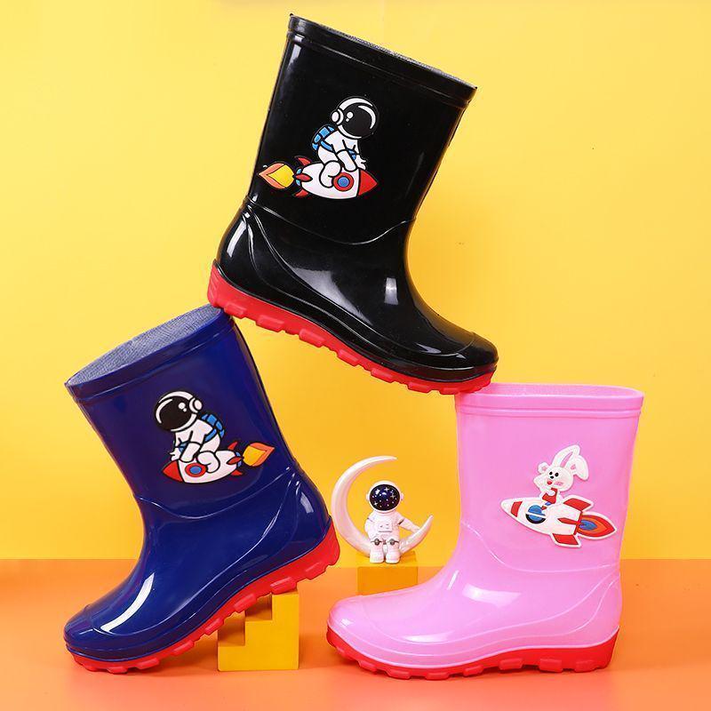 Cizme de ploaie impermeabile pentru copii cu astronaut: Antiderapant, Rezistent la uzură, Stil pentru toate anotimpurile - Disponibil în mărimile Mic, Mediu și Mare