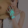 1 Sheet White Henna Tattoo Luminous Blue Hand Temp Tattoo