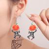 Semi-Hosting Eco-Friendly Acrylic Earrings, Personalized Halloween Pumpkin Skull Earrings Earrings