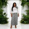 Miyake Plus Size 3D Floral Pleated Skirt Set for Women - Irregular Long Skirt