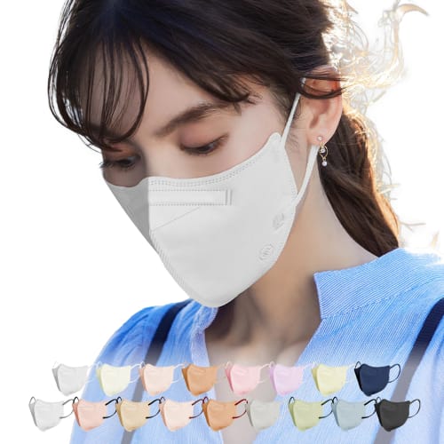 

OKUYOSHI 3D Masks, Easy to Breathe, 52-Count, Small Face Masks with Nose Wire, Non-Woven Fabric, Disposable, Three-Layer Construction, Improved Fit, H
