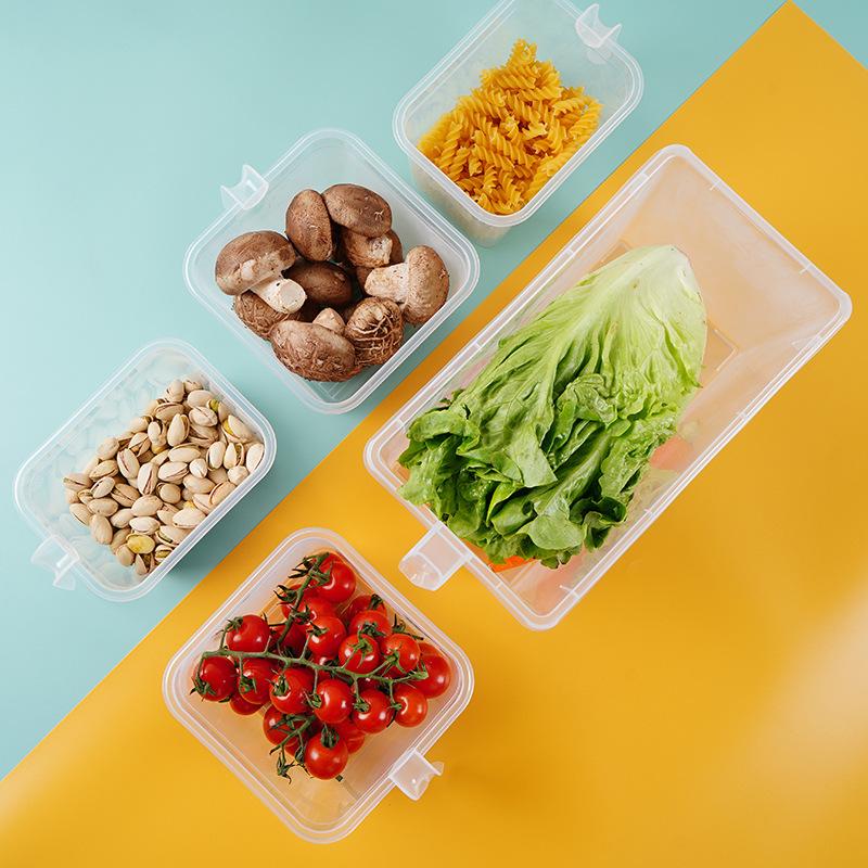 Refrigerator Storage Box, Transparent Freezer Plastic Fruit and Vegetable Preservation Storage Box, Sealed Jar Preservation Storage Box