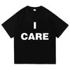 TURNSTILE I Care Tee Letter Print Short Sleeve O‑Neck Tees Unisex Fit Streetwear Couple T‑shirt Daily Wear Tops Men Women Casual