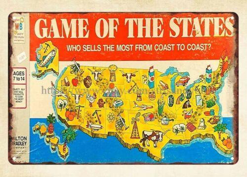 

Game of the States Board Game metal tin sign metal wall art the homeAluminum 20x30cm（7.8x11.8inch）