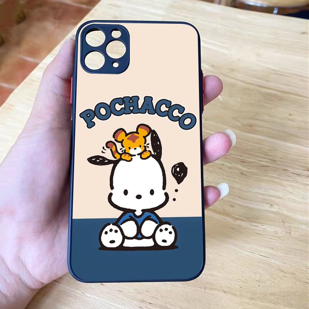 Cute Cartoon P-pochacco For iPhone 16 15 14 11 12 13 Mini Pro Max X XR XS Phone Case shockproof frosted
