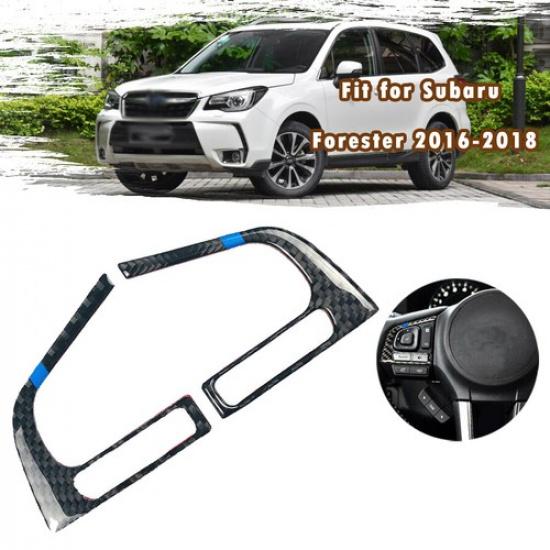

Carbon Fiber Interior Steering Wheel Cover Trim 2X For Subaru Forester 16-2018