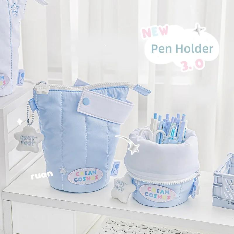 1 Piece Simplicity Pencil Holder for Student Portable Creative Fashion Pencil Pouch for Kids Lovely High Capacity Stationery Bag