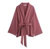 TAOP&ZA Women's Spring/Summer Belted Kimono-Style Outerwear with Casual Pants