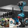 Enhanced Uaoaii Electric Impact Powerful Brushless Torque Rechargeable Cordless Electric 6 Infinitely Variable LED Tire Car Nut Bolt Tire with a
