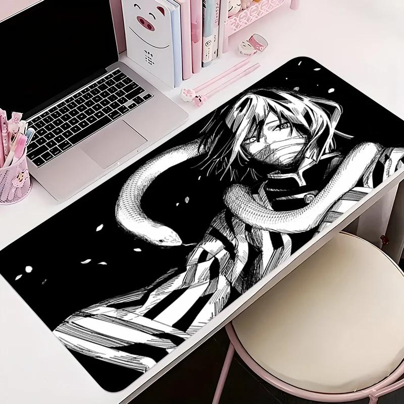Mauspad Büro-PC-Zubehör Tastaturmatte Anime-Muster Rutschfeste Gummi-Mausmatte Ddemon Slayer Obanai Iguro Gamer Schreibtischmatte