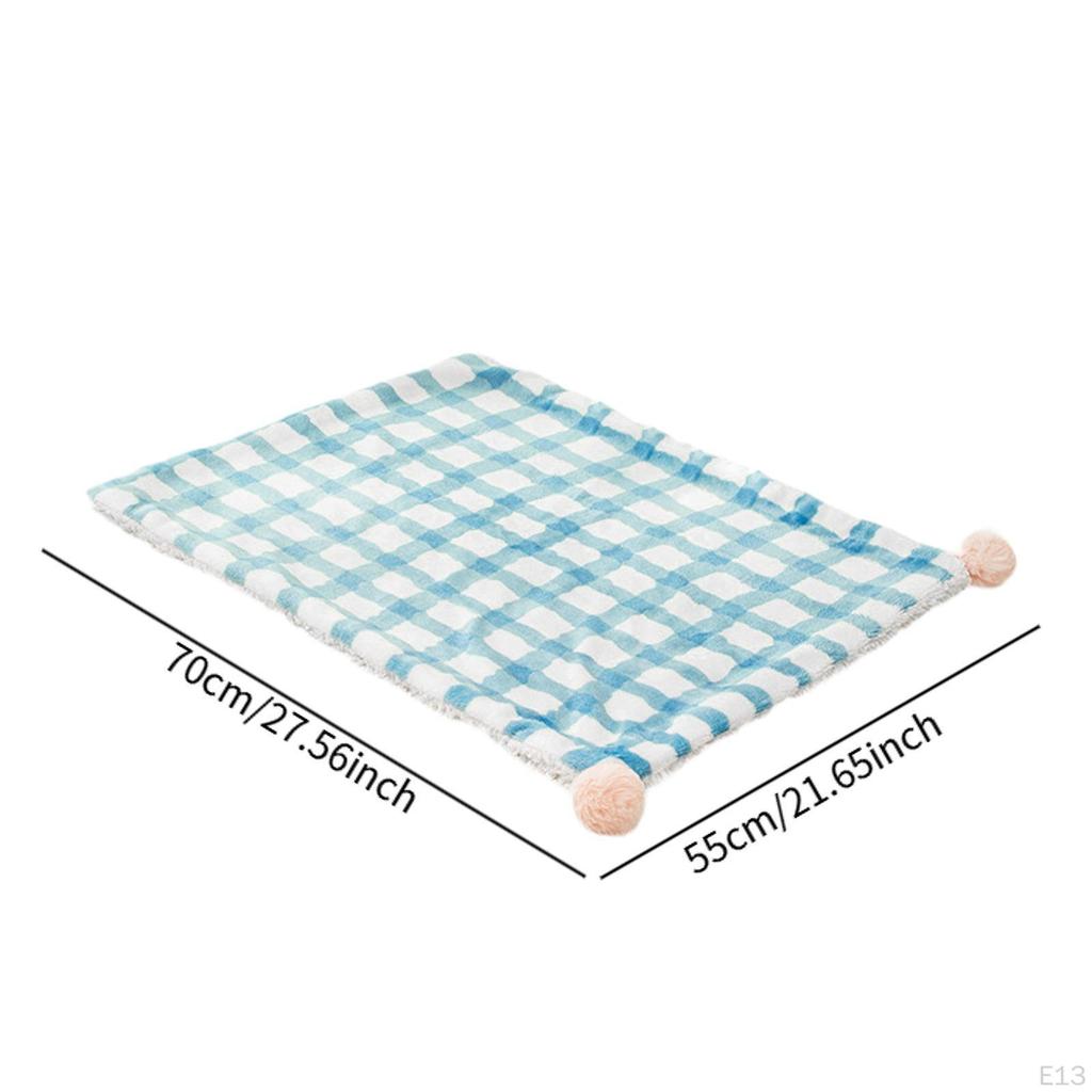 Fleece Cat And Dog Bed Mat, Washable Kennel Pad for Pets