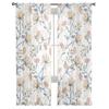 Snow Lotus Branches Leaves Flower Plant Sheer Curtains for Living Room Tulle for Windows Voile Yarn Short Bedroom Curtains